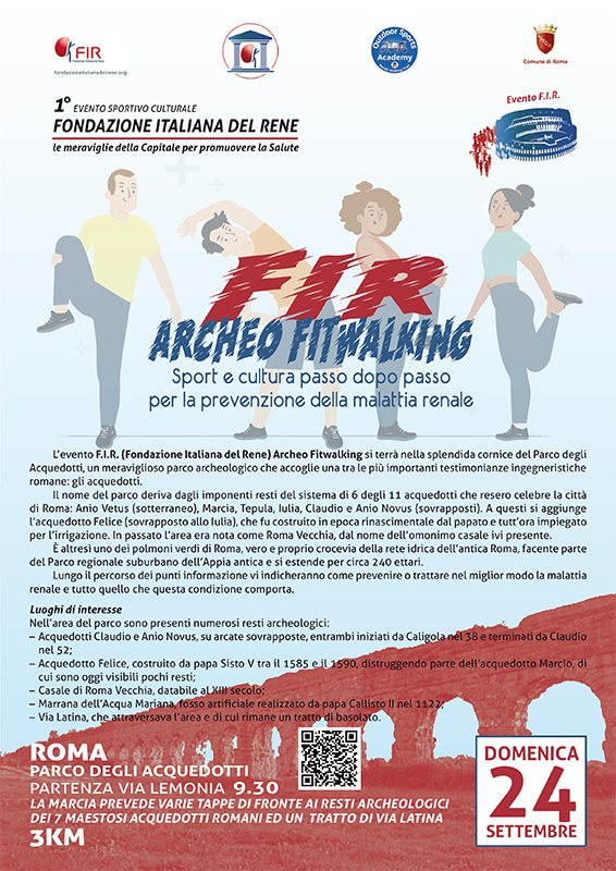 Programma FIR Archeo Fitwalking - Sport e cultura passo dopo passo per la prevenzione della malattia renale